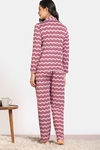 Zivame Print Fusion Knit Poly Pyjama Set - Coral Reef — thumbnail 4